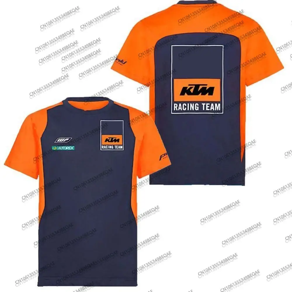 

KTM Racing Team 2025 Summer T-shirt for men and women. Fashionable short-sleeved sports top with motorcycle design. Trendy kids