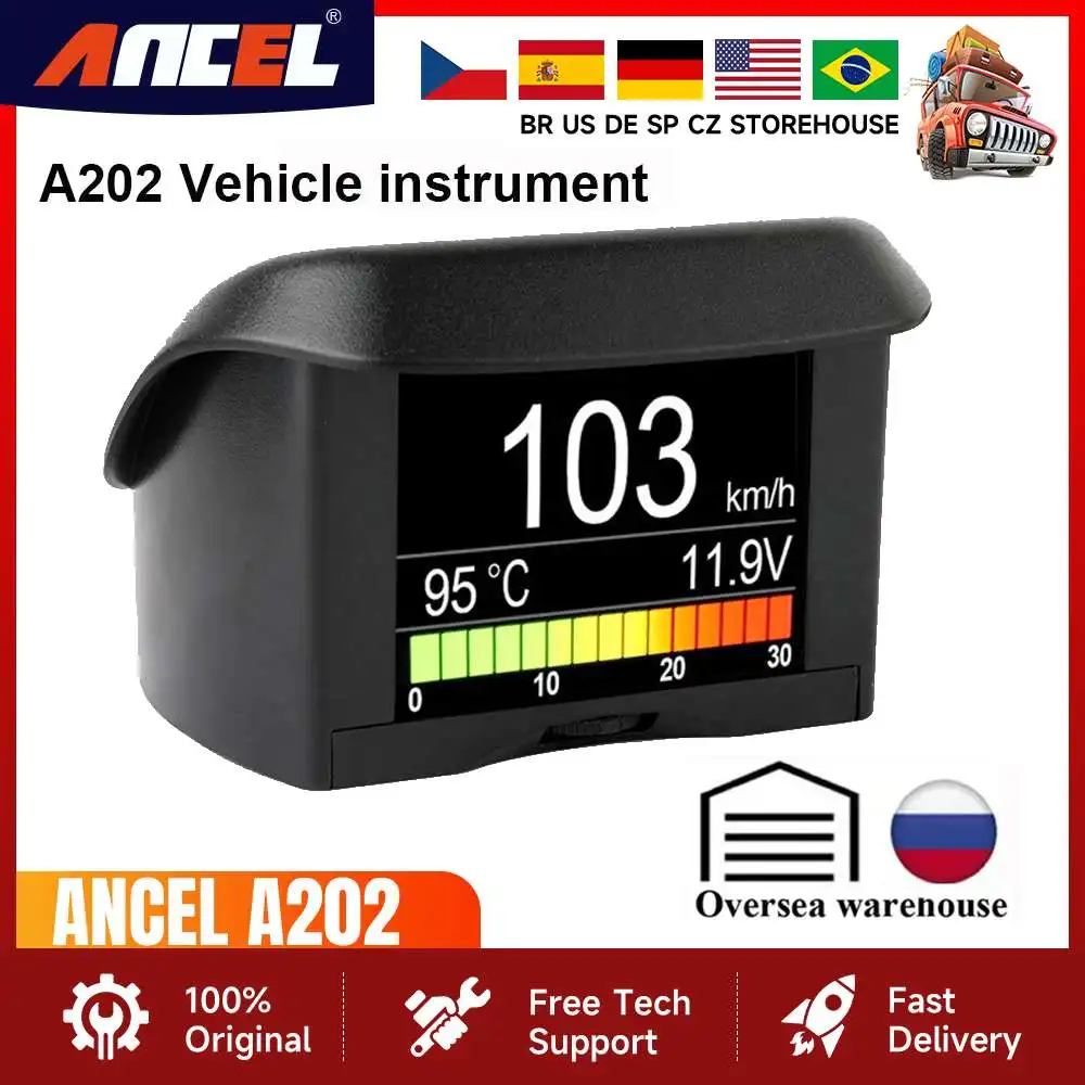 ANCEL A202 OBD2 Scanner Automobile On-board Computer Car Digital OBD 2 Computer Display Speed Fuel Consumption Temperature Gauge