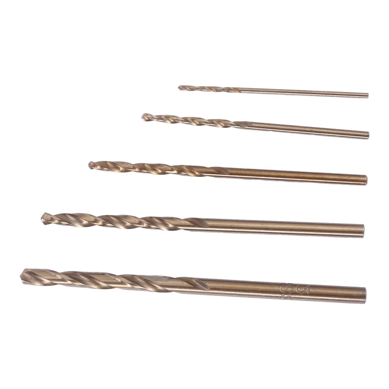 ABBN-150Pcs Drillforce Tools M35 코발트 드릴 비트 세트, Hss-Co 드릴 세트 1-3Mm, 경화 강철, 주철 드릴링용
