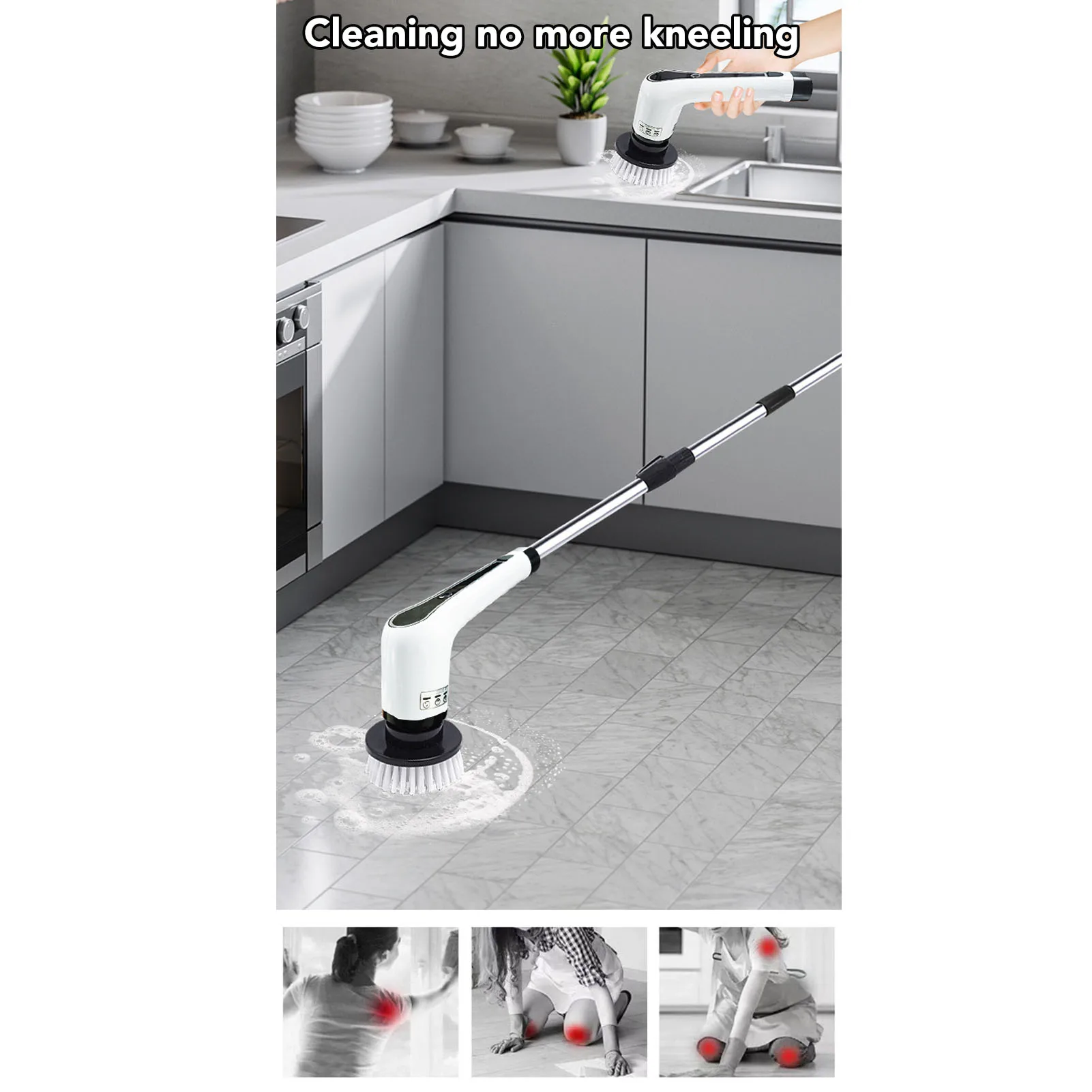 

Электрический вращающийся скруббер, беспроводной, многофункциональный, с выдвижной ручкой, ванна, плитка, душ, мощная чистка с 7 головками