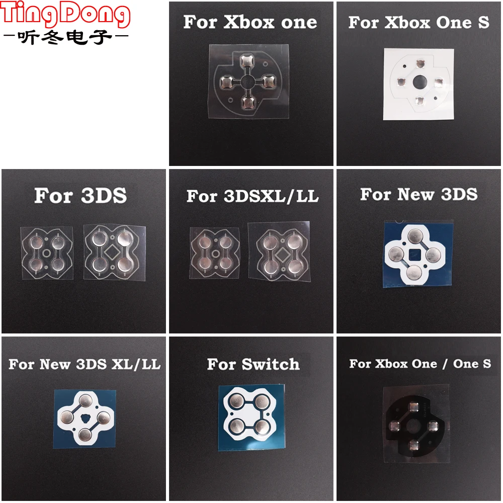 For Xbox One For Switch Controller DPads D-Pad Metal Dome Snap PCB Board buttons Conductive FIlm For 3DS XL LL /New 3DS XL