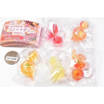 Original Gashapon Cute Capsule Toys Anime Miniature Fruit Tea Glass Cup Figruine Kawaii Miniature Dool Decor Figure Gift