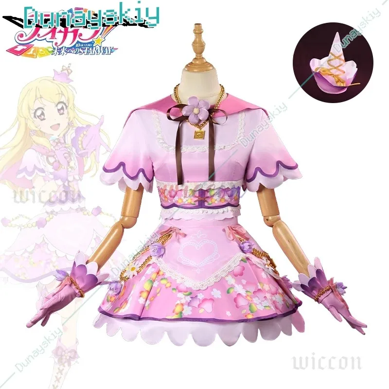 

ff34Ainme Aikatsu Cosplay Hoshimiya Ichigo Costume Princess Purple lilac Dress Wig Set Halloween Party Play Uniform for Woman Sk