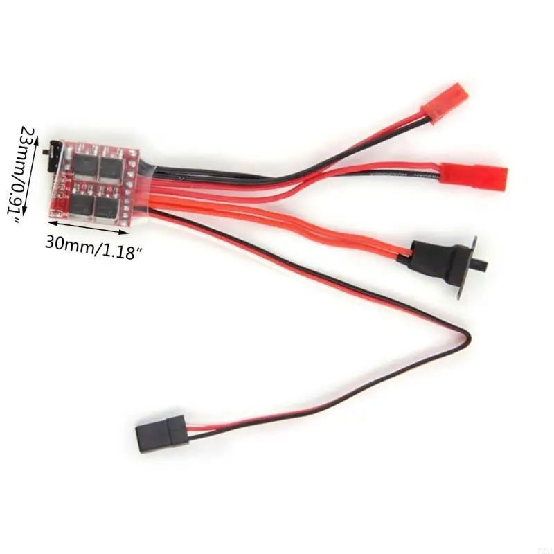 Waterproof Brushed Motor Speed Controller with Brake Fit for 1/16 1/18 1/24 Ship RCCar SCX24 AXI90081 AXI00001 AXI00002 72XB