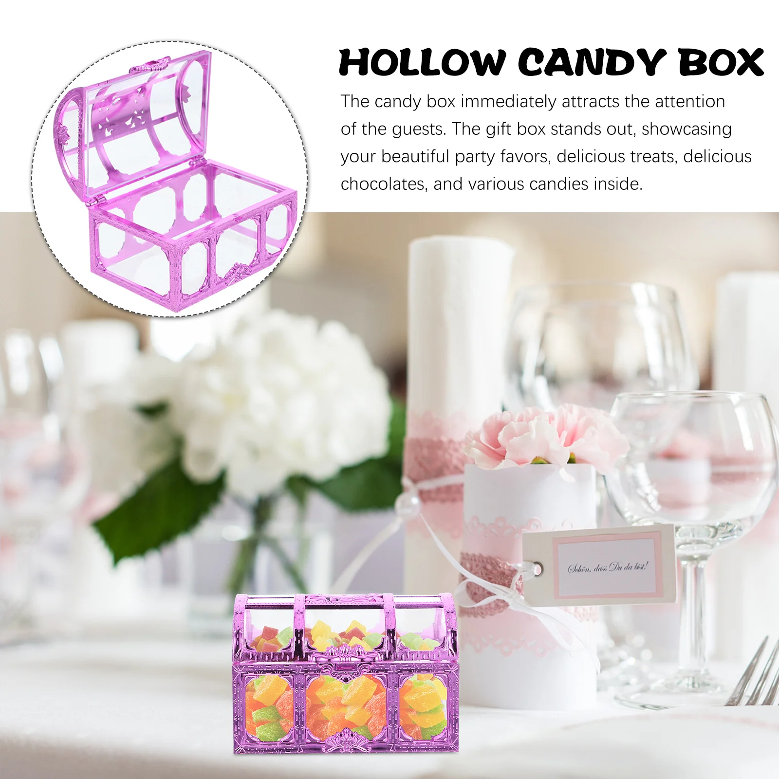 

12Pcs Clear Candy Packaging Boxes Wedding Party Favor Treat Storage Gift Boxes Party Favor Box Wedding Candy Box