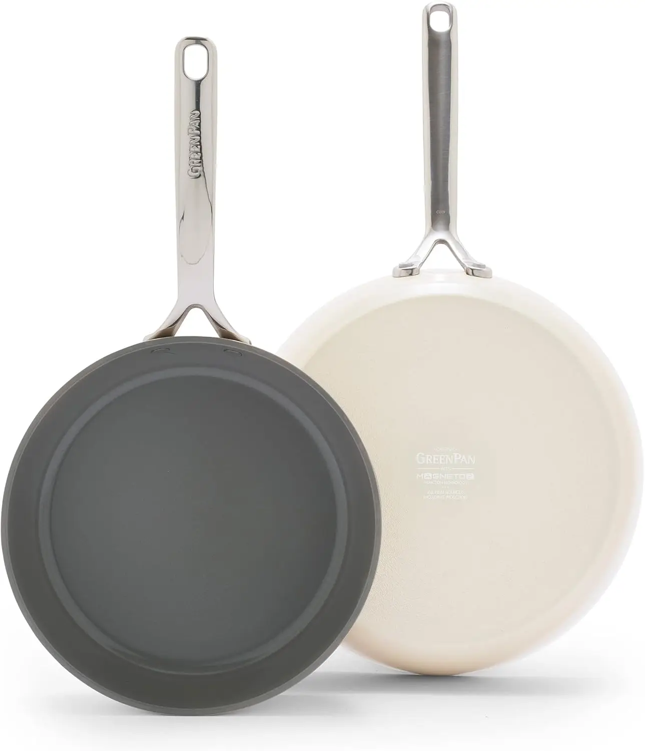 GP5 Hard Anodized Healthy Ceramic Nonstick 9.5” & 11” 2 Piece Frying Pan Skillet Set,Heavy Gauge Scratch Resistant