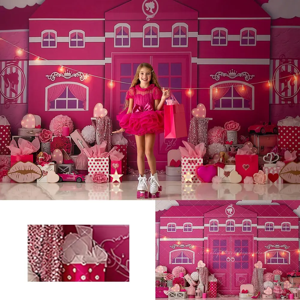 Barbie World Photography Backdrop Kids Baby Cake Smash Photocall Decors Child Adult Birthday Backgrounds