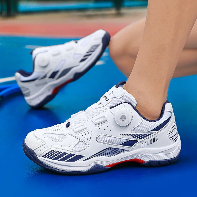 Professional Badminton Shoes for Men and Women Anti-Slip Table Tennis Sneakers Blue Outdoor Gym Tennis Trainers