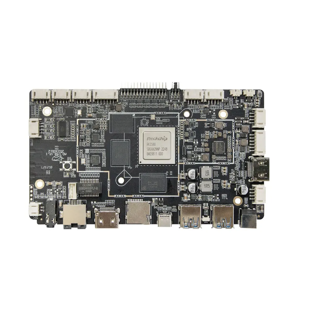 เครื่องเล่น 8k rk3588 บอร์ดแอนดรอยด์ arm สำหรับแอปพลิเคชัน AI เมนบอร์ดตู้จำหน่ายสินค้าอัตโนมัติและอะไหล่