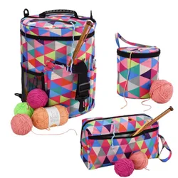 Portable Yarn Storage Bag Organizer with Divider for Crocheting Knitting Organization Portable Yarn Holder Tote for Travel