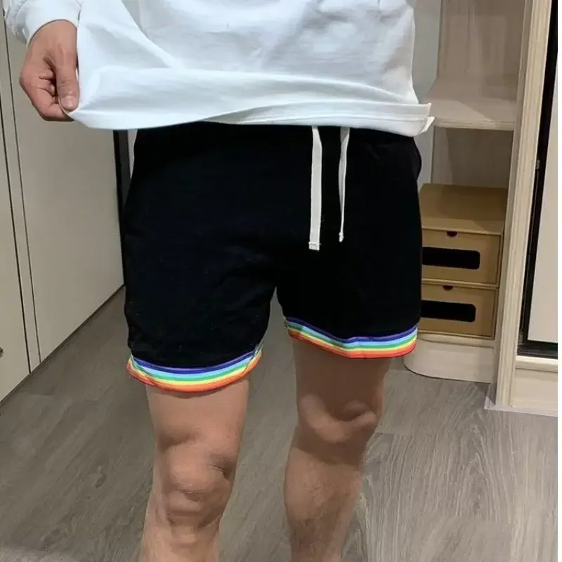 

Спортивные спортивные джоггеры, мужские короткие брюки на шнурке со льдом, повседневные, без логотипа, незаменимые стильные персонализированные шорты сухого кроя для мужчин