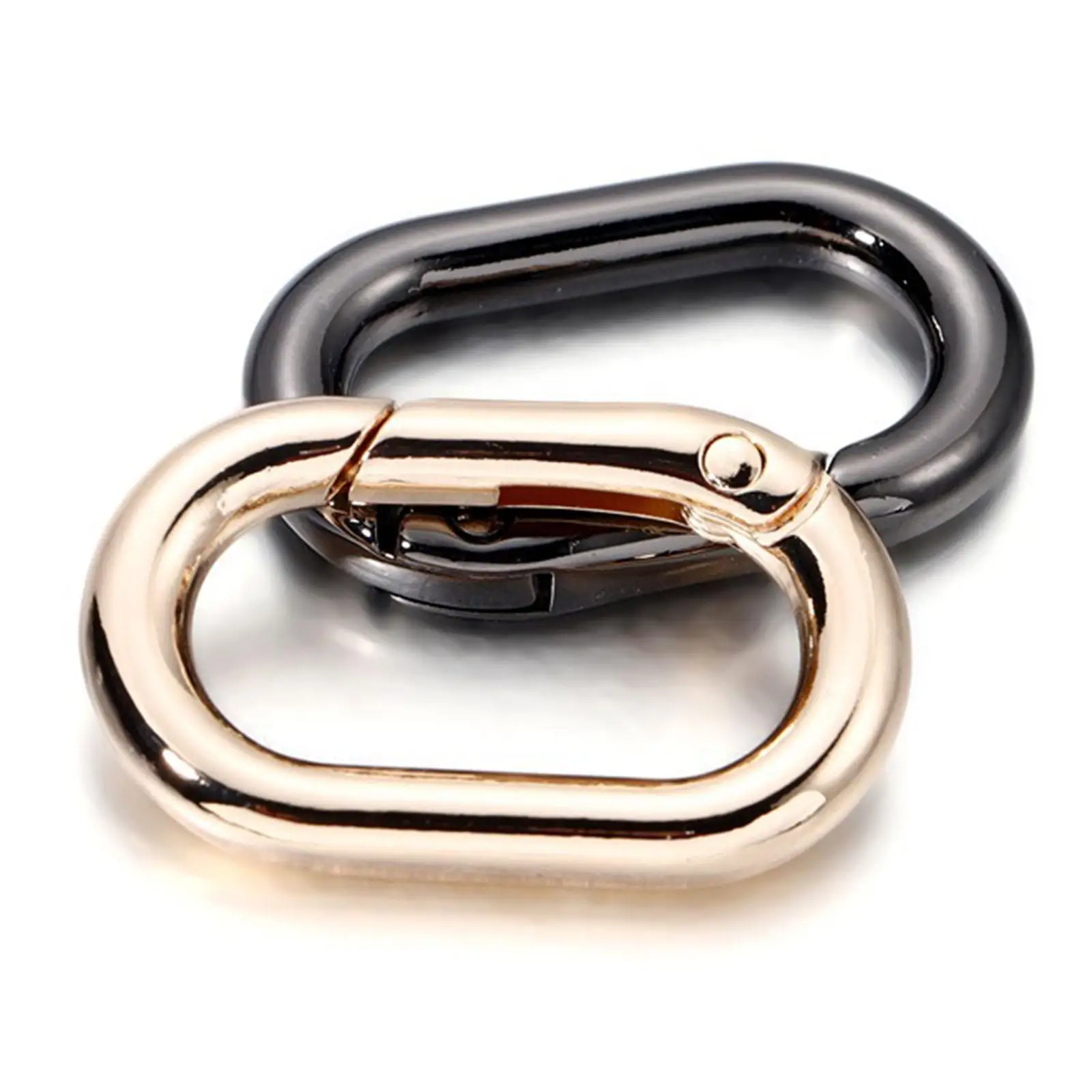 Zinc Alloy Spring Oval Rings Split Key Ring Clamp Snap Hook for Jewelry Crafts Belt Bag Purse Strap Holder
