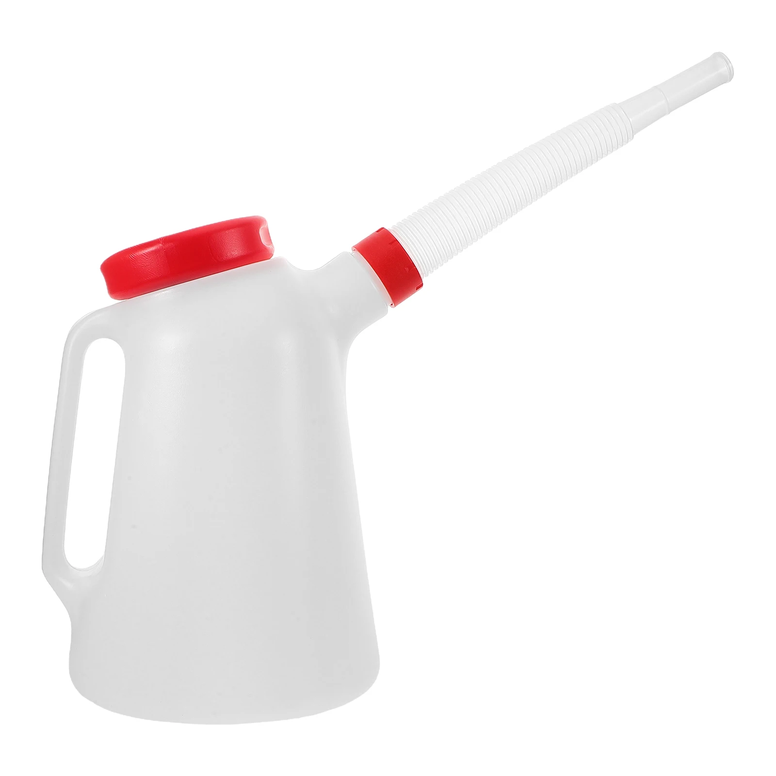 

Oil Jug 5l Oil Measuring Dispenser Container With Long Spout And Red Lid Plastic Scale Oil Refueling Injector Oil Container For