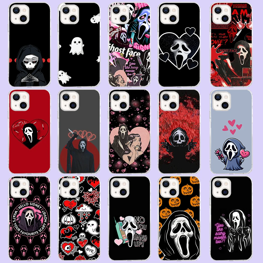 HR-27 Ghost face Soft Case For Moto G52 G42 G32 G23 G22 G14 G84 E32 G62 G04 G24 G72 G71 G73 G32 G34 G20