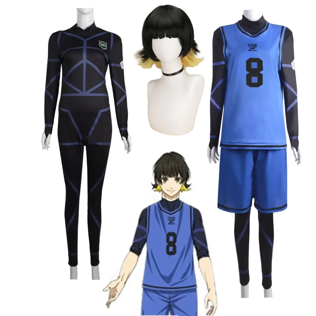 

Anime Blue Lock Bachira Meguru Cosplay Costume Football Jersey Sportswear Uniform Bodysuit Halloween Christmas Party Clothes