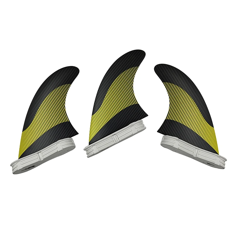 Surfboard Fin UPSURF FCS 2 Fin G5 Line Double Tabs 2 Fin Tri Fin Set Yellow Honeycomb Surf Fins M Size Surfing Accessories