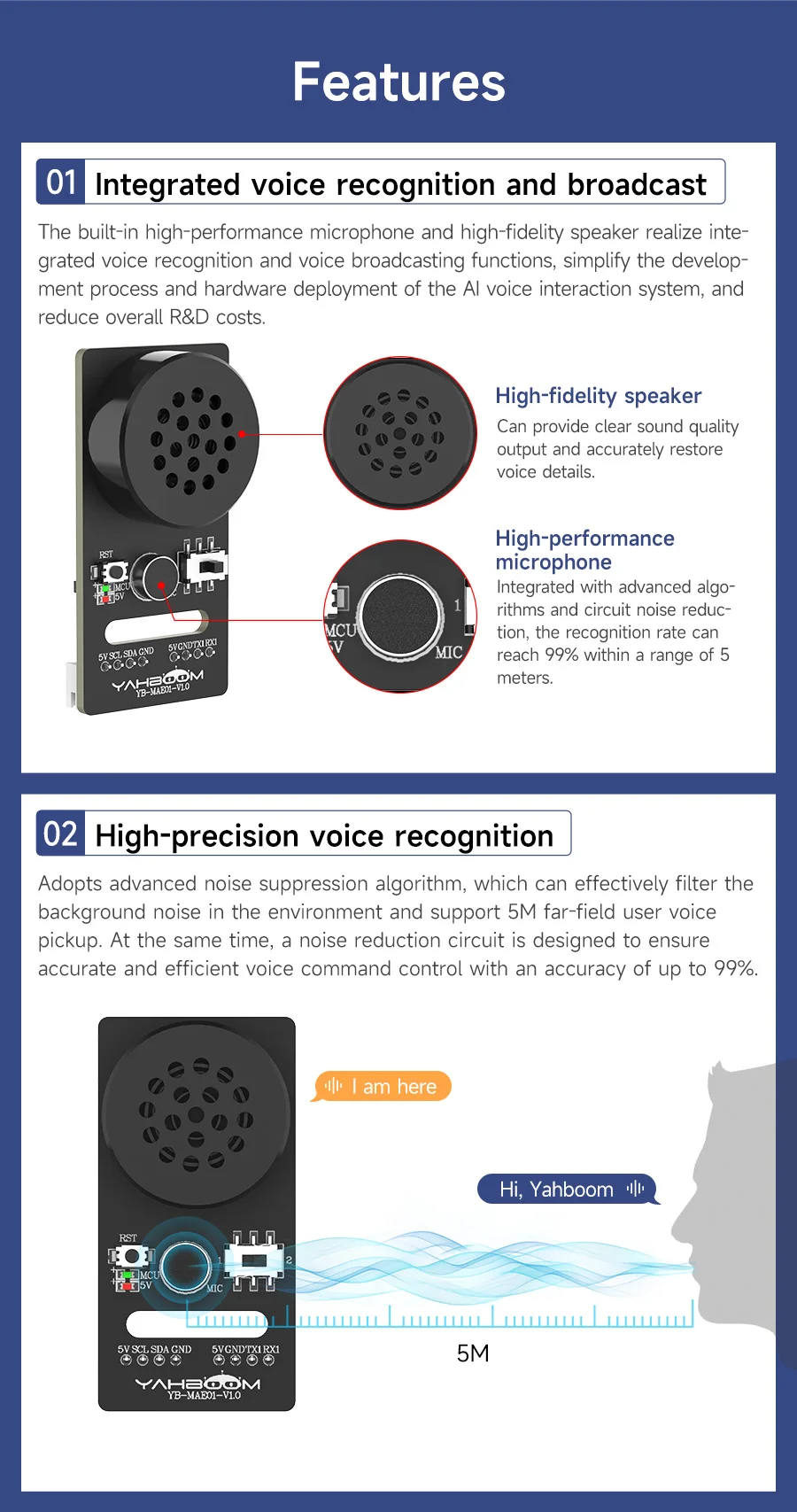 Yahboom AI Spracherkennungsmodul, Sprachübertragung, benutzerdefinierte Wake-Wörter, Züge, Interaktionsmodell, programmierbares Sound-Sensor-Kit – Detail 7