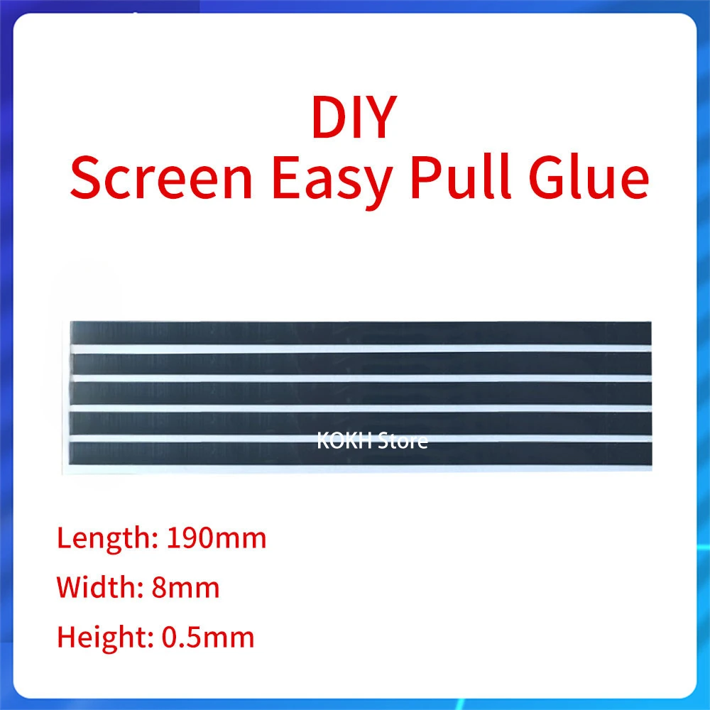 Screen Fixing Glue Screen Easy-Pull Adhesive 190*8*0.5mm For Laptop Adhesive DIY Refit Pull Glue Dedicated Paste 190MM /Black