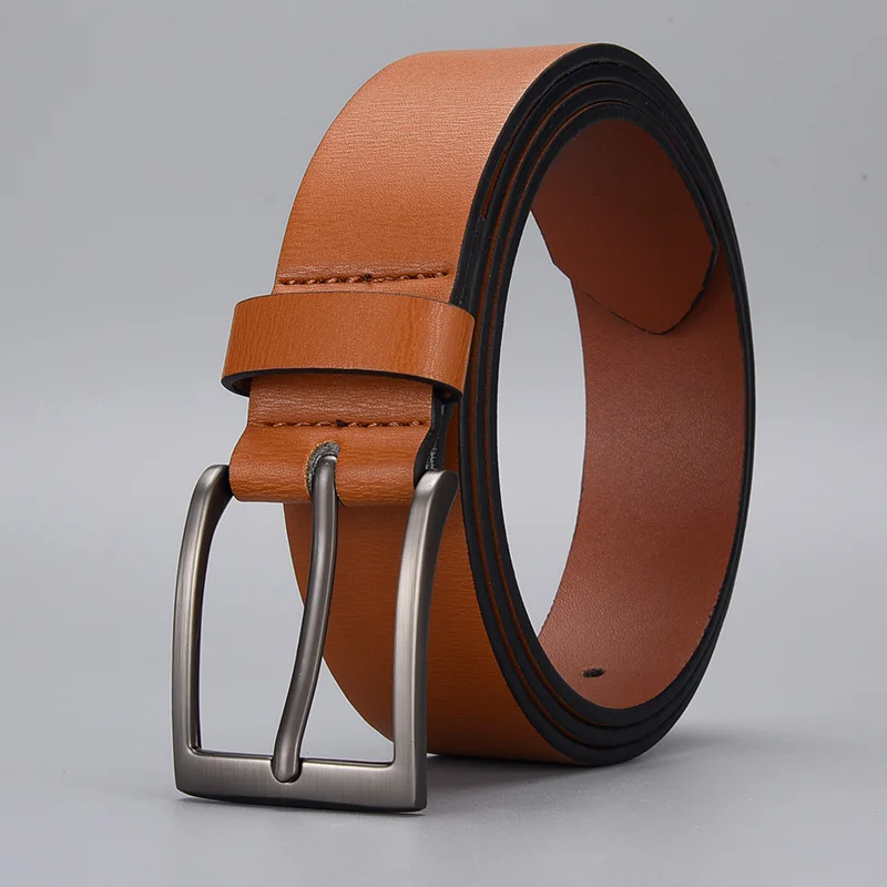 Classic Male PU Leather Brown Belts Luxury Famous Brand Designer Pin Buckle Waist Strap Belt For Men Jeans High Quality