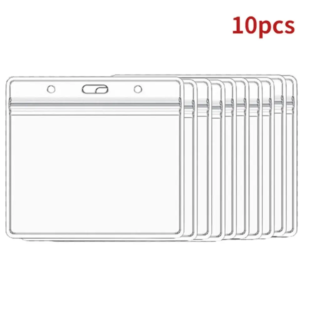 10Pcs/Pack Vertical / Horizontal Version Card Clip Plastic Waterproof Card Cover Transparent Protective Holder Card Sleeve