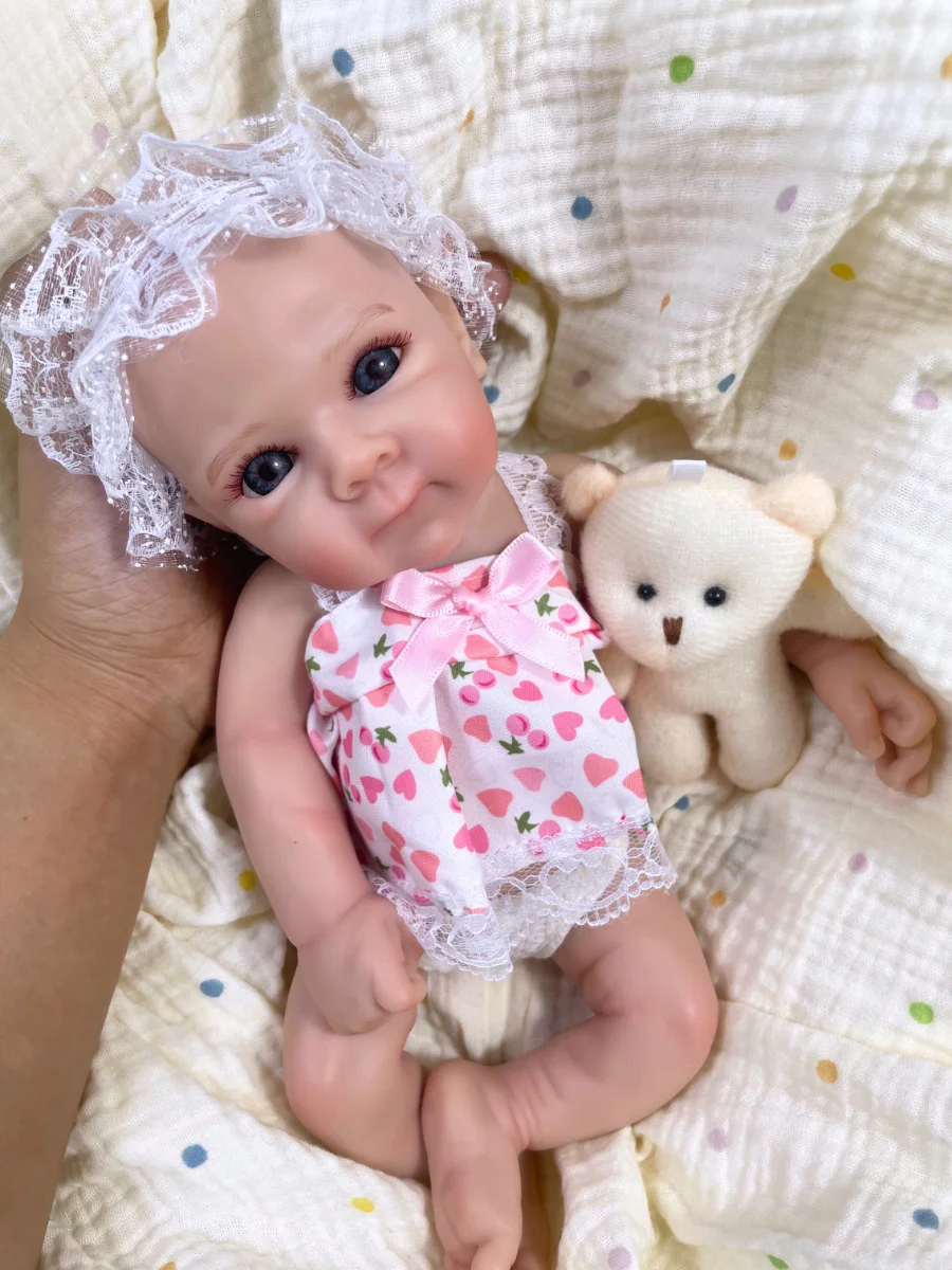 

13 Inch Full Silicone Reborn Baby Bettie Girl Doll Soft Solid Silicone Super Soft Washable Doll Toy Christmas Gift