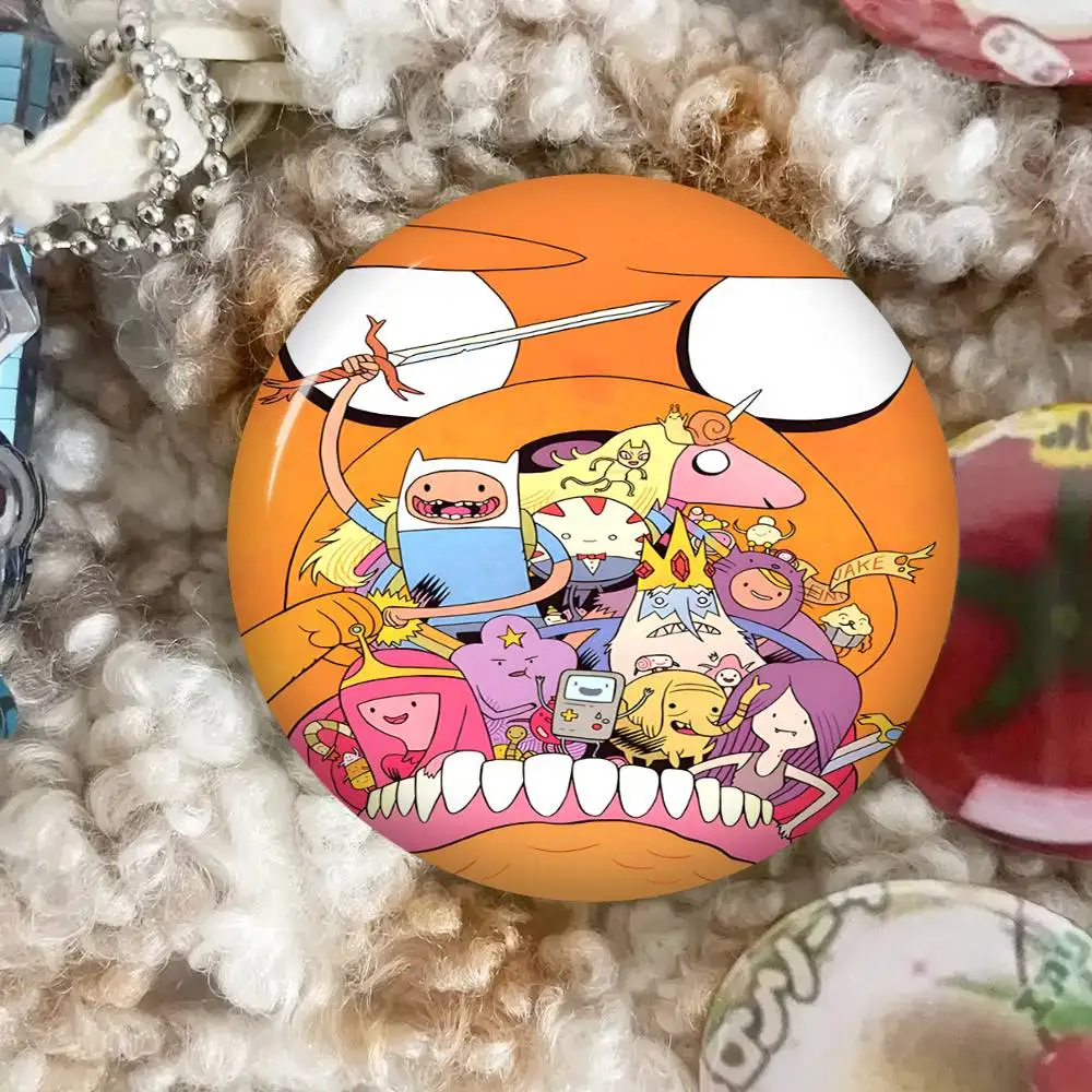 Anime Cartoon A-AdventureS Time Creative Tinplate Soft Button Pins Animal Icon Brooch Lapel Backpack Badge Accessories Pin view 5