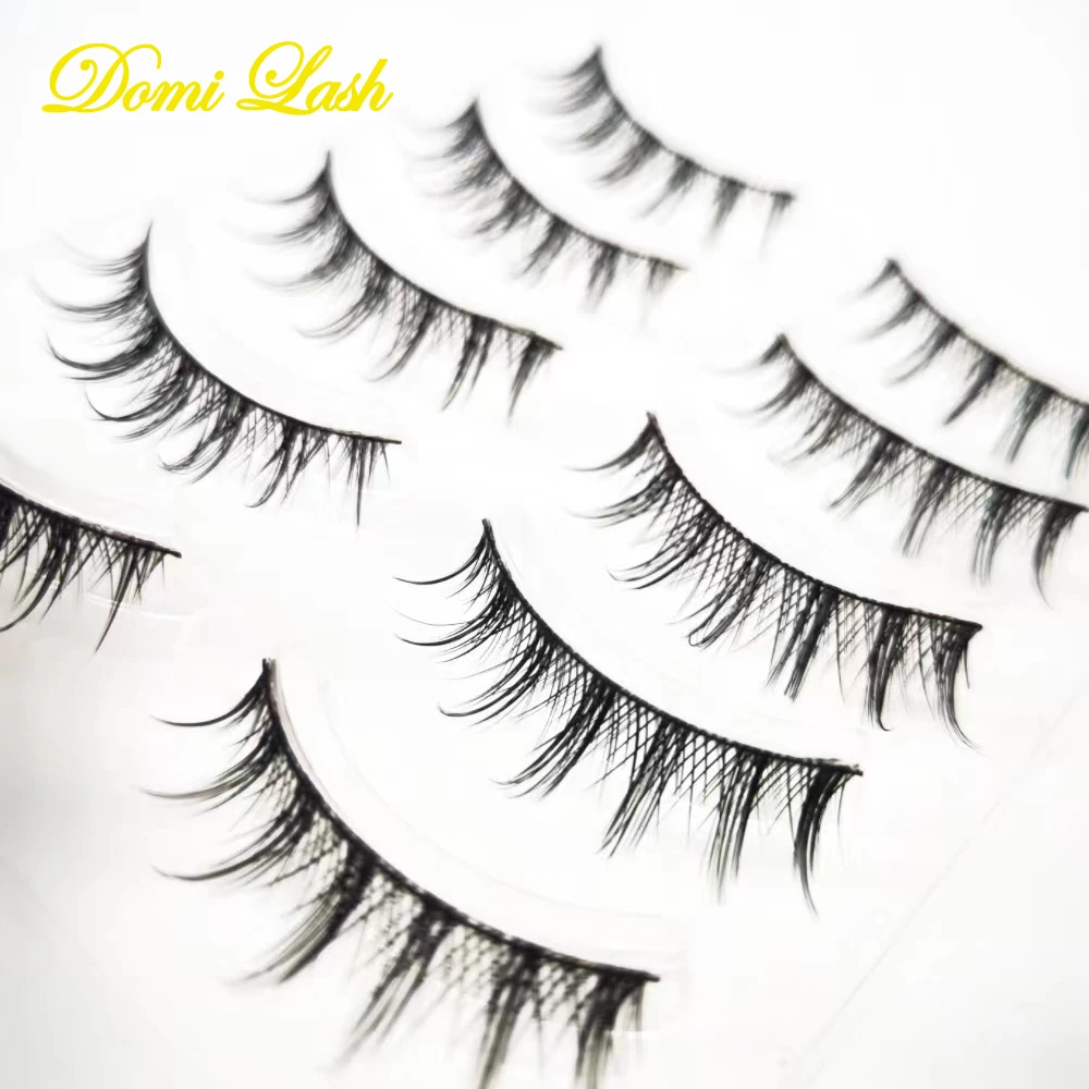 5คู่ขนตาปลอมธรรมชาติแถบ3D Faux Mink ปลอมธรรมชาติยาวโหดร้ายฟรี Wispy Lash Cils Peralatan Rias ขายส่ง