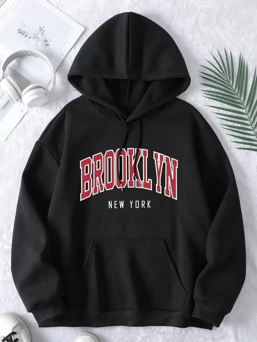 

Pure Cotton Hoodie Emblazoned with Brooklyn New York Motif - Combining Comfort and Urban Flair Choice for Streetwear Enthusiasts