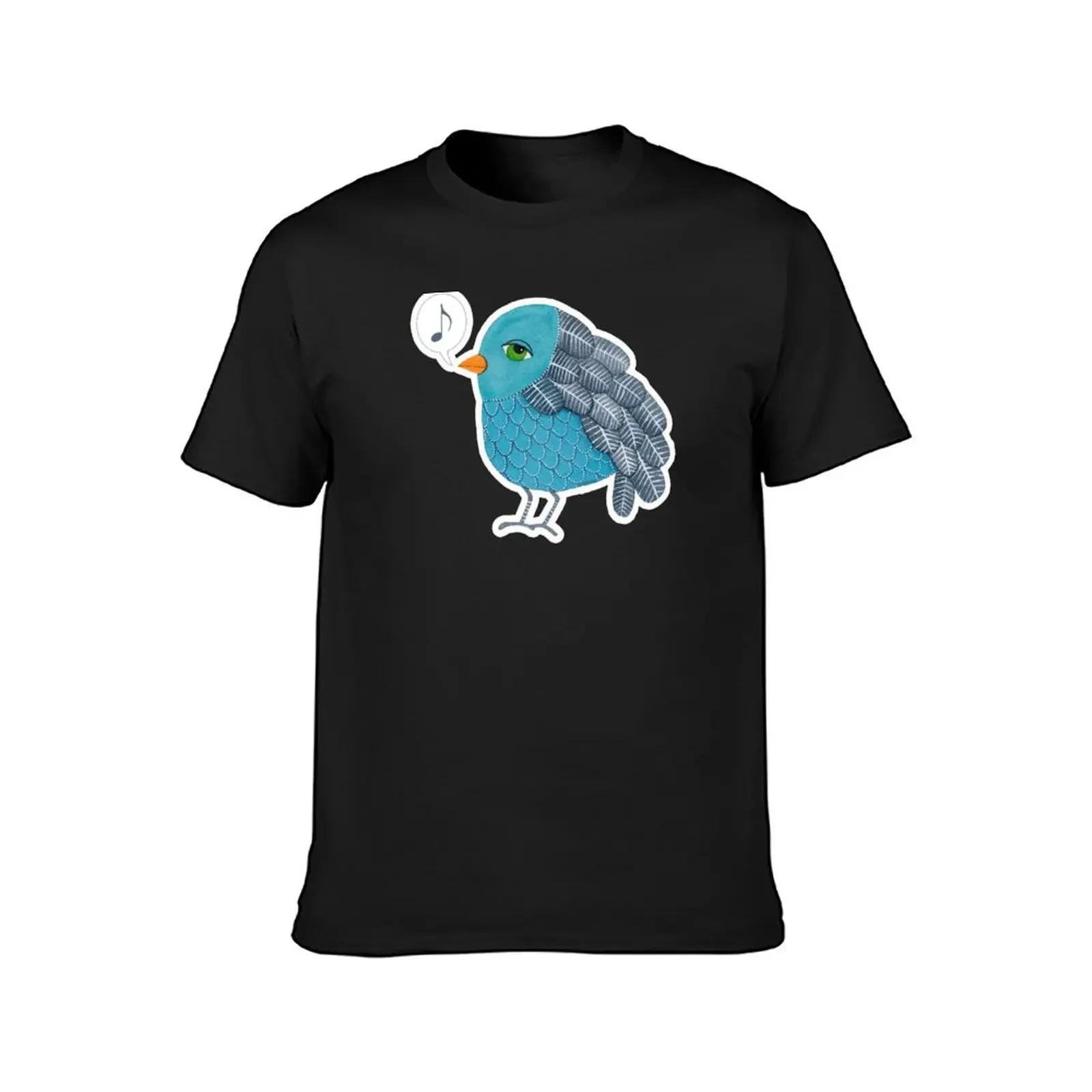 Slightly Depressed Blue Bird Singin' the Blues T-Shirt cute tops anime stuff cotton graphic tees heavy weight t shirts for men