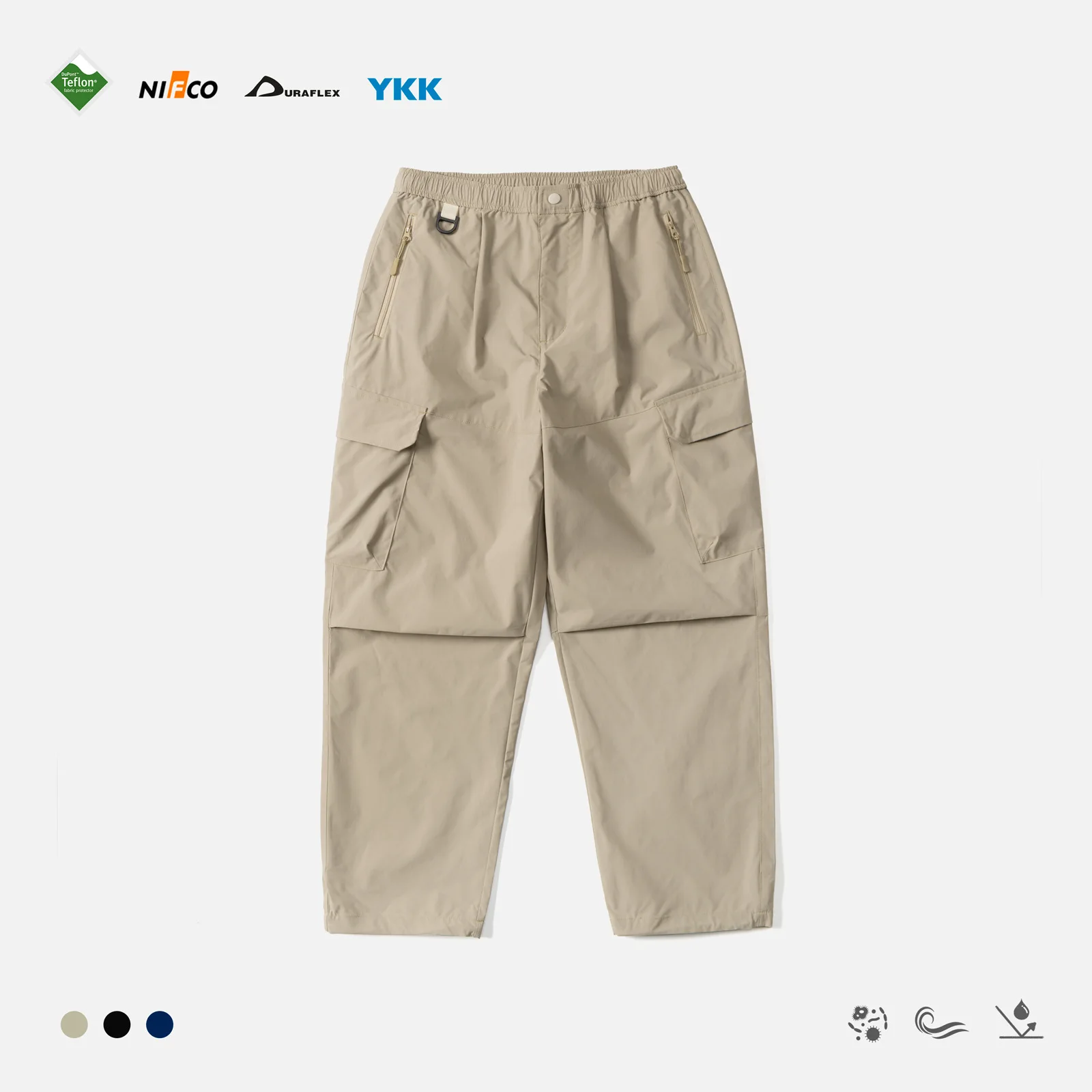 

Men's Loose Fit Cargo Pants Multi-ket Dstring Trousers Functional Long Trousers Casual Wear Polyester Fiber een