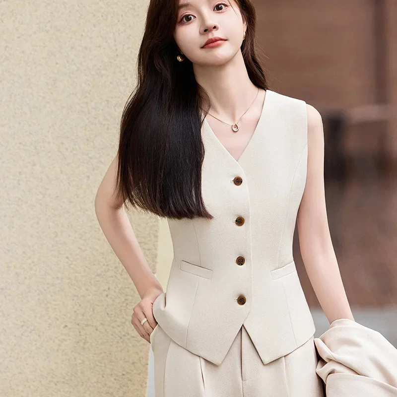 Set completo da donna pop 2024 Abito casual doppiopetto da donna taglie forti Pantaloni formali eleganti Set da 2 pezzi (Top + Pantaloni)