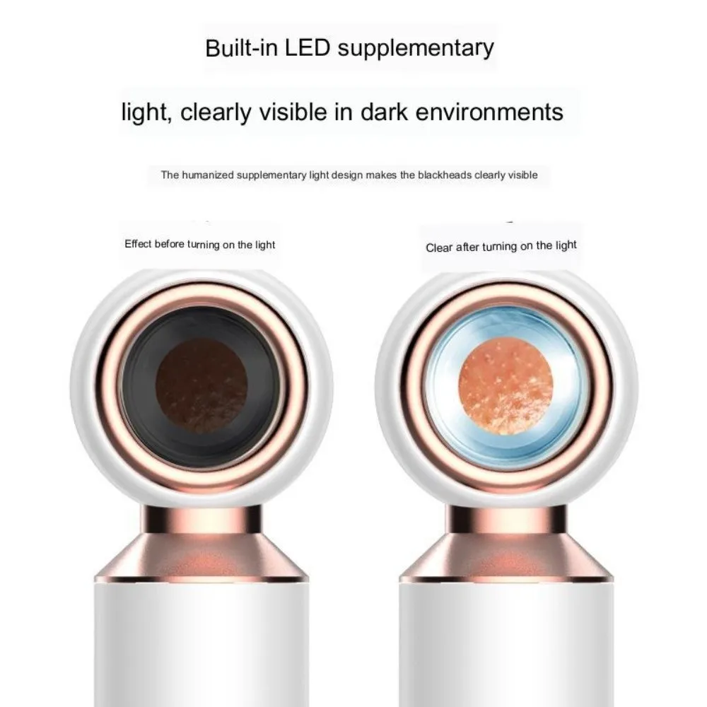 Visual Electric Blackhead Remover Pore Cleanser Acne Remover Facial Blackhead Removal Instrument Magnifying Glass LED