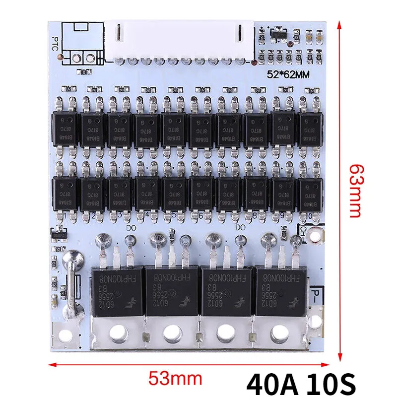 10S36V40A18650Li-ionLithiumBatteryProtectionBMSPCB BoardwithBalance10S36VLi-ion LithiumCell40A