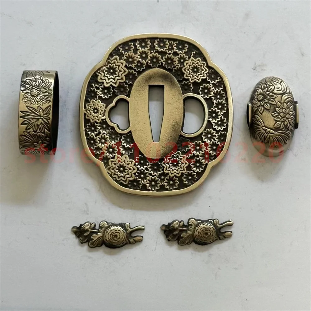 

Copper Tsuba Handguard Guard Brass Fuchi Kashira Menuki For Japanese Real Japan Samurai Katana Sword Fittings Accessory Parts