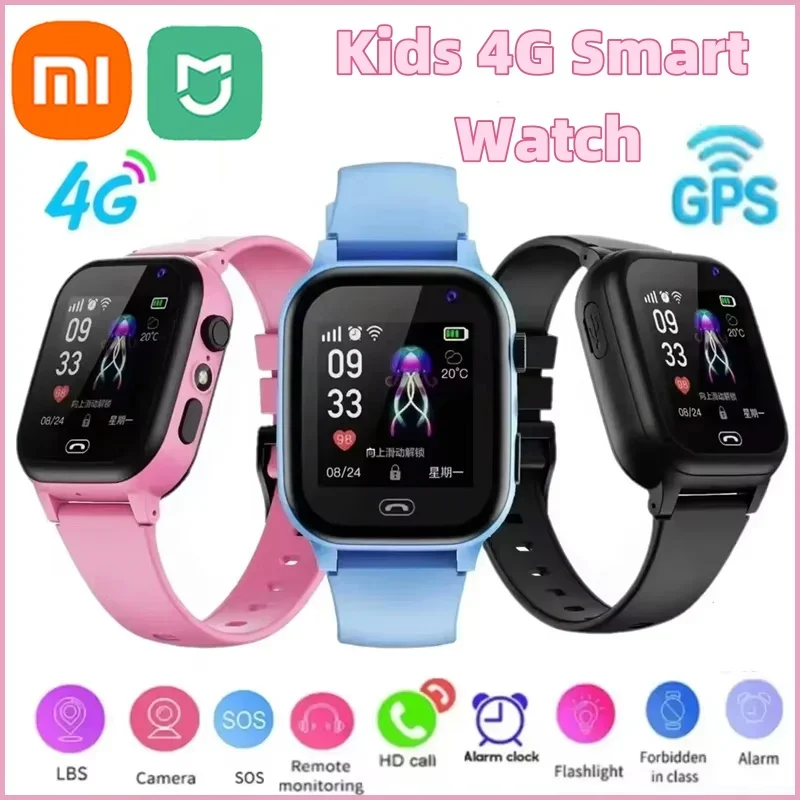 Xiaomi MIJIA Kids 4G Smart Watch SOS GPS Location Video Call Sim Card Child SmartWatch Camera Waterproof Watch For Boys Girls 