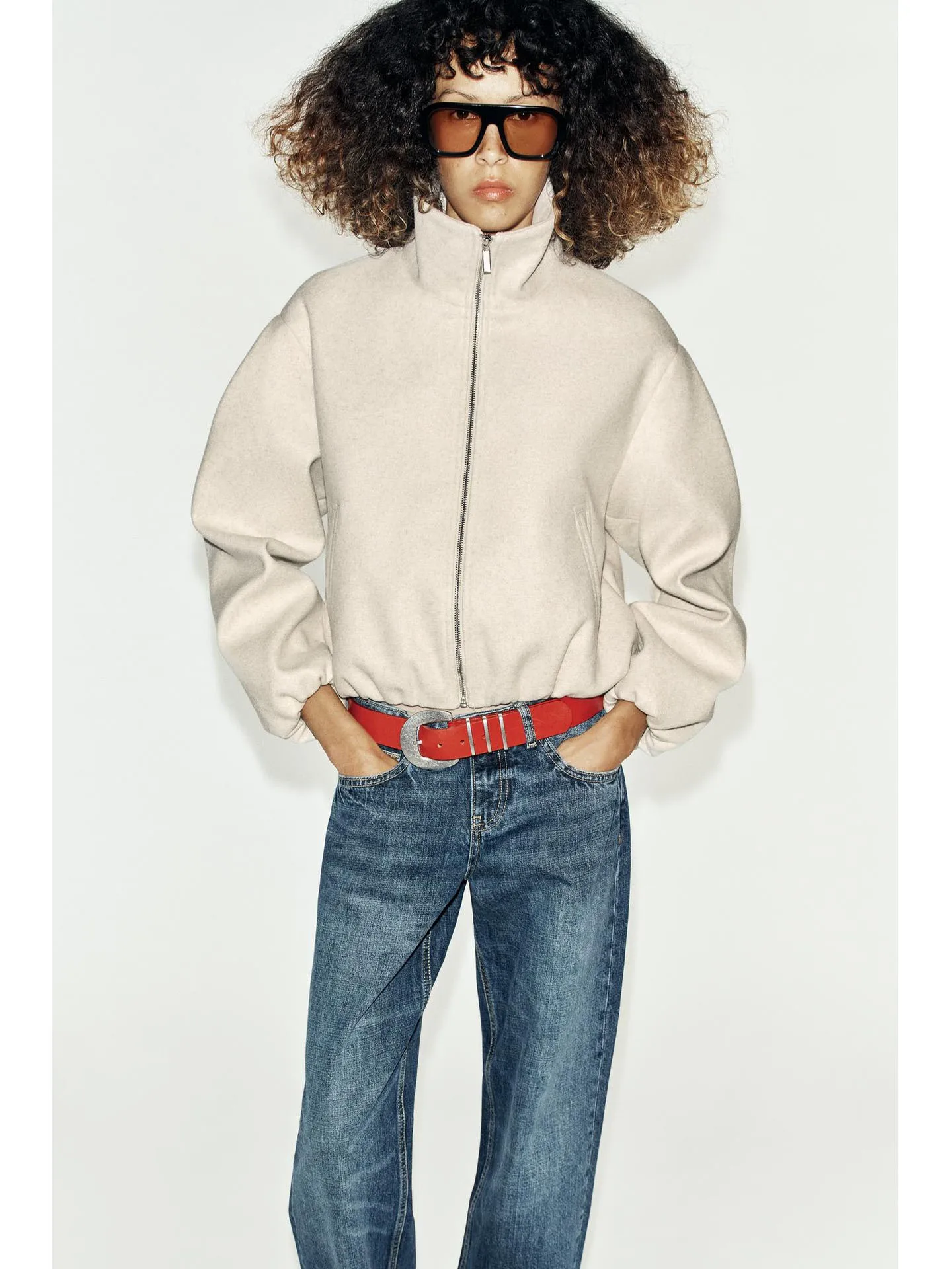 Fall New Arrival Women's Casual Style Long Sleeve Stand Collar Elastic Decorative Layer Pilot Jacket Outerwear 3046334