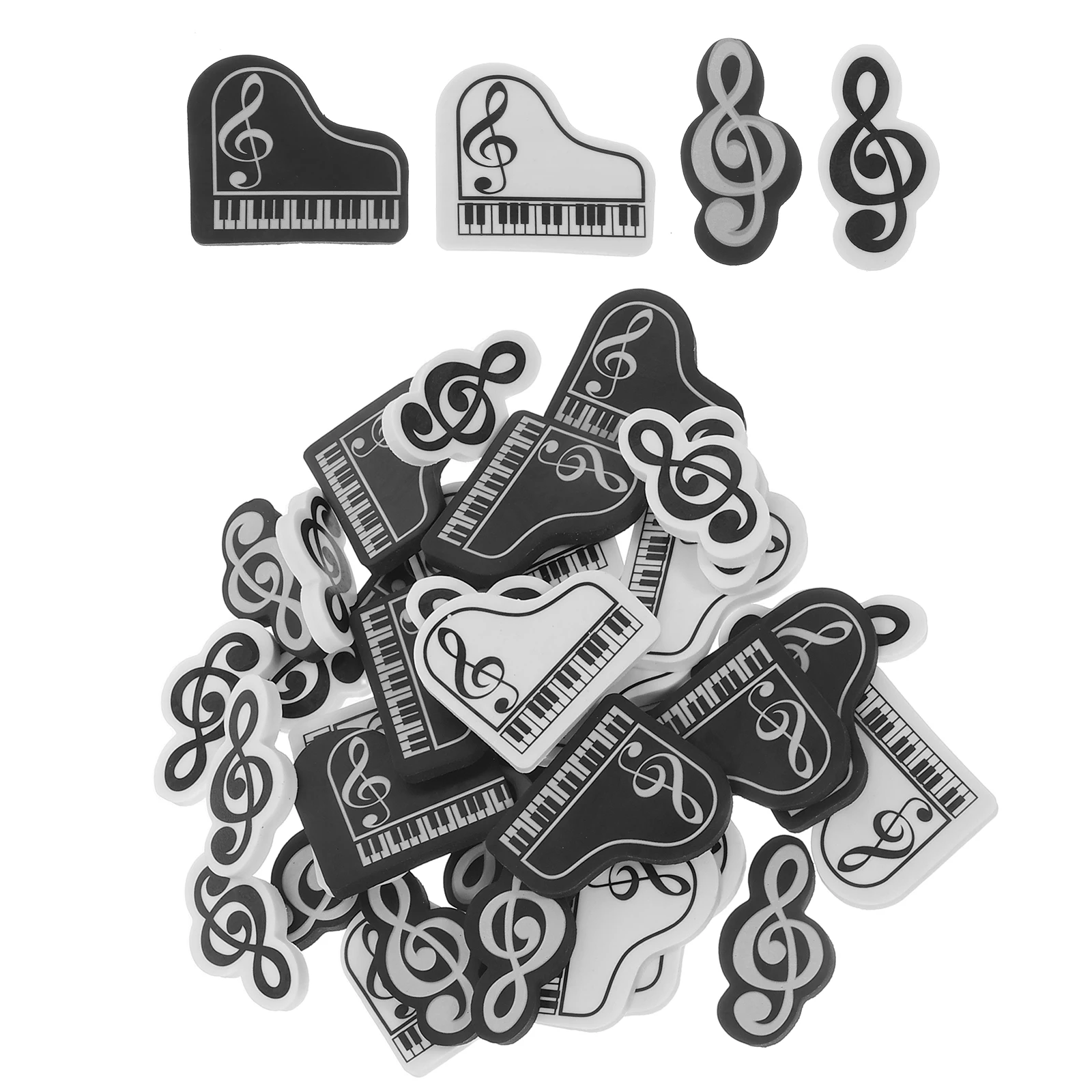 

40 Pcs Music Pattern Eraser Erasers Fall Cute Tpr for Drawing Student Aesthetic