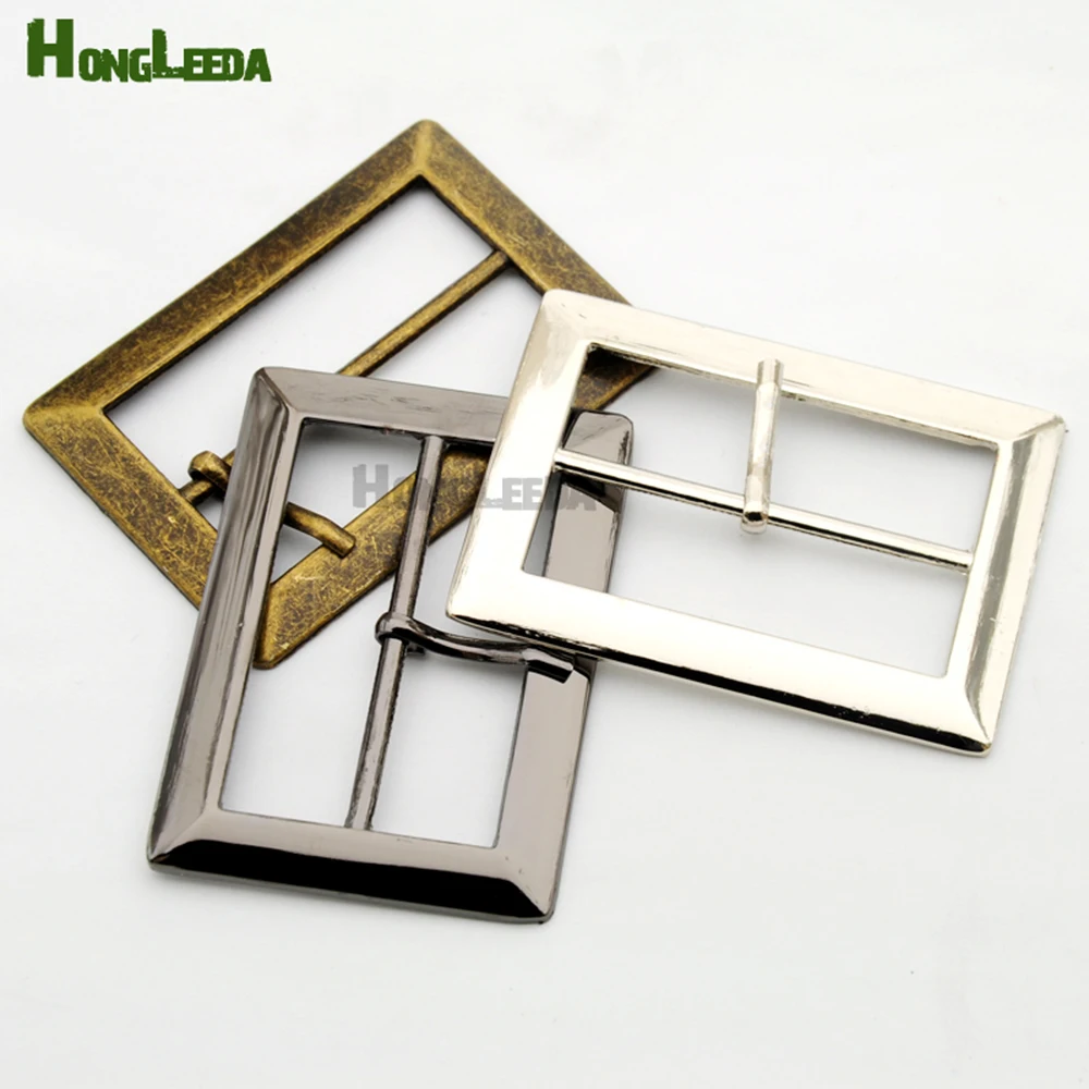 10pcs/lot 50mm 2inch Big Simple Metal Alloy Belt Buckle Overcoat Bag Square Pin Buckle Nickle Bronze Black Free Ship BK023-50
