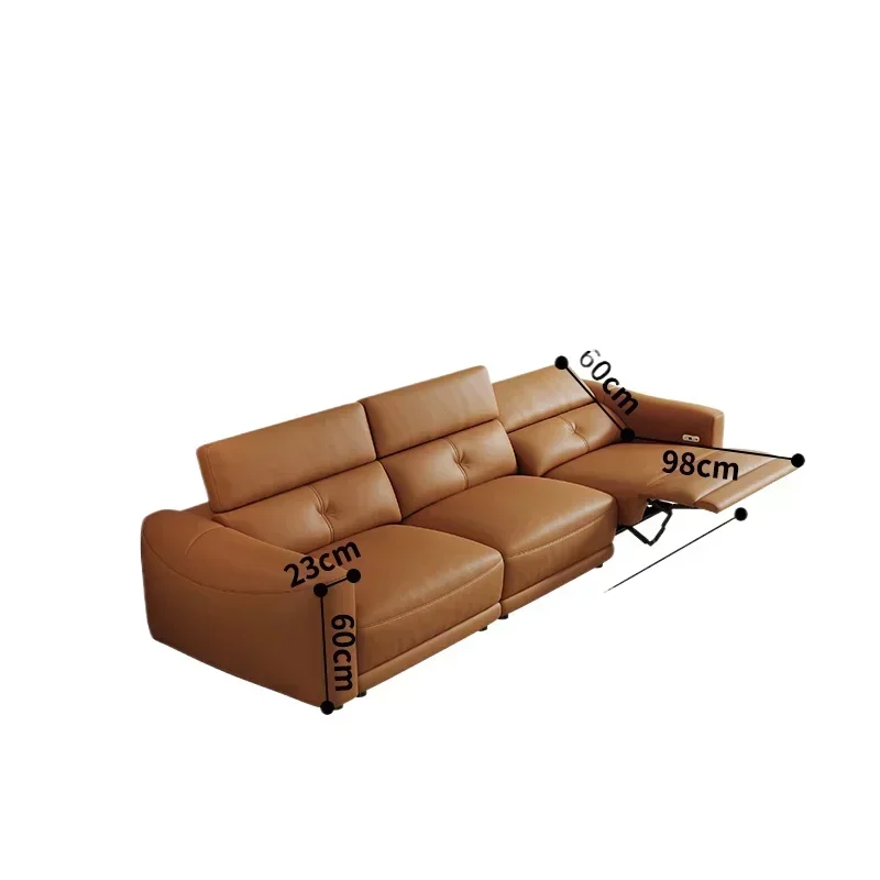 Multifunctional Leather Electric Sofa Space Capsule Living Room Simple Modern Small Apartment Straight Row Zero Against The Wall