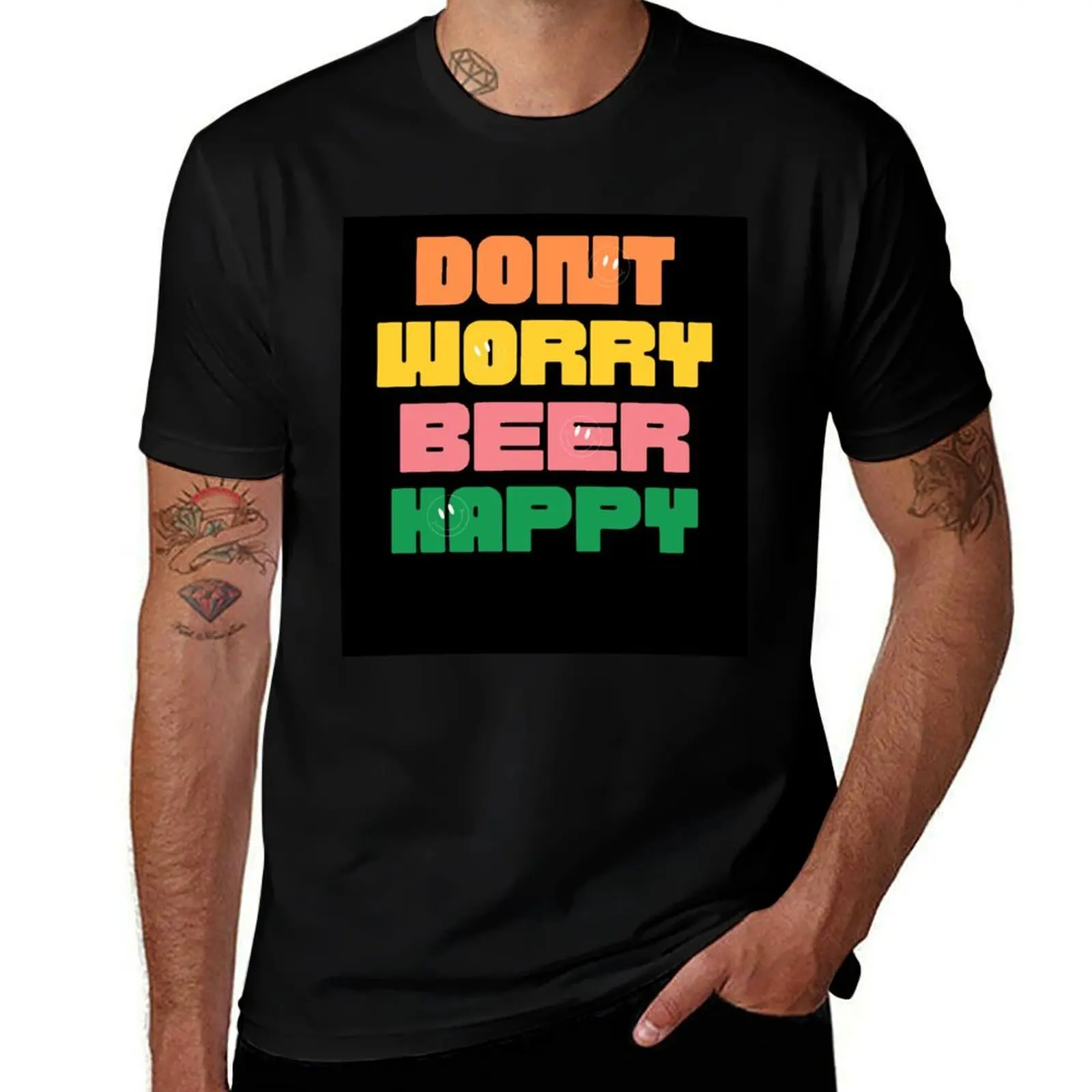 

Don't Worry Beer Happy T-Shirt basketball graphic tees sports fans cute clothes football t shirt mens graphic t-shirts pack