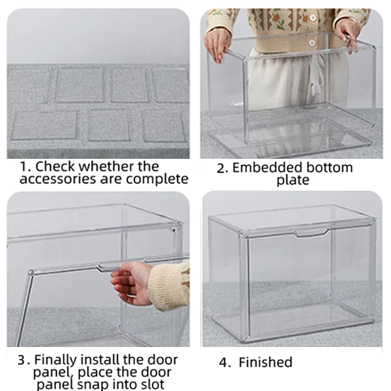 منظم صندوق تخزين متعدد الوظائف قابل للطي للتماثيل والمجوهرات والمكياج وصندوق أعمى وعرض الحقائب - علبة أكريليك كبيرة جدًا