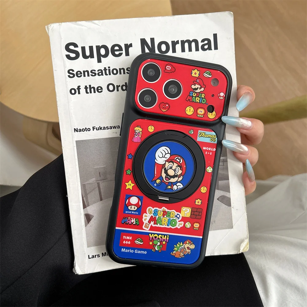 

Cute Game Cartoon Phone case for iPhone 15 16 17 15 Pro 16 Max 17 Pro Max Cover with 360 ° Rotate Stand Cute Protection Cases