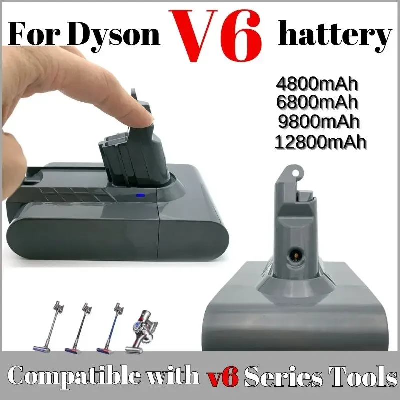 

for Dyson V6 Battery , 21.6V 12800mAh for Dyson V6 Vacuum Cleaner DC58,DC59,DC62,650,770,880,SV03,SV04,SV05,SV06,SV07,SV09