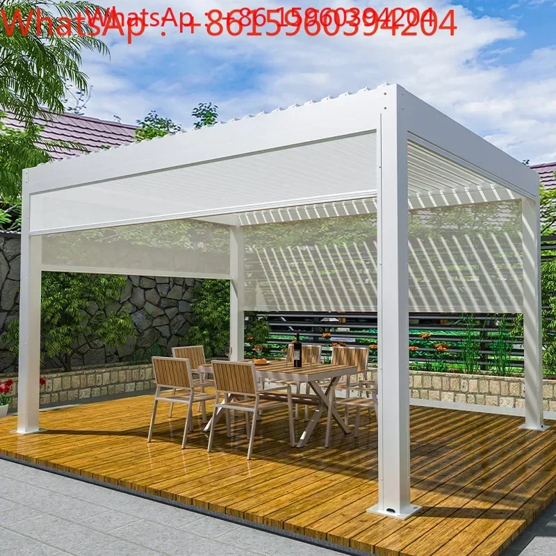 

Pavilion, outdoor courtyard, European style leisure aluminum alloy garden, villa, electric sunlight room, shutter pavilion