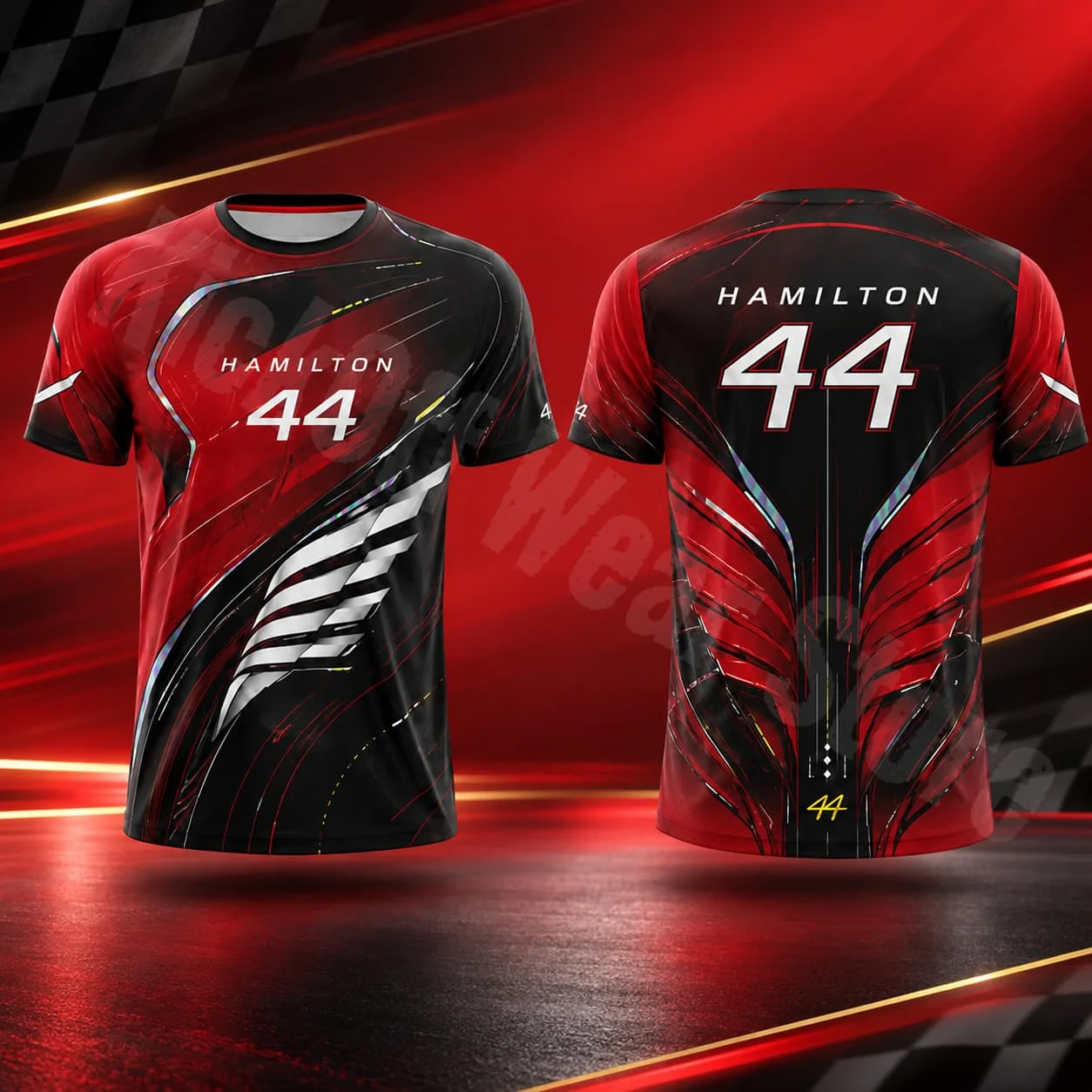 Hamilton 44 Herren-T-Shirt, Sommer-Rennsport-Design, Grafik-T-Shirt, Streetwear, Freizeitshirt, Motorsport-Fanartikel, Unisex, für Männer und Frauen, Geschenk. – Detail 5