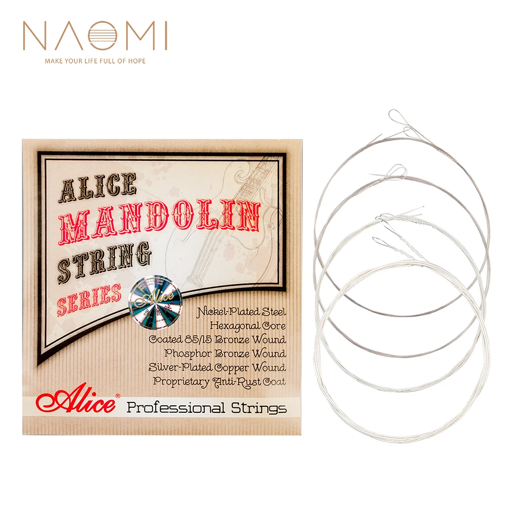 

NAOMI 1 SET Alice AM08 Mandolin Strings Plated Steel&Silver-Plated Copper Wound Strings 1st-4th 010-034 Free Shipping Wholesales