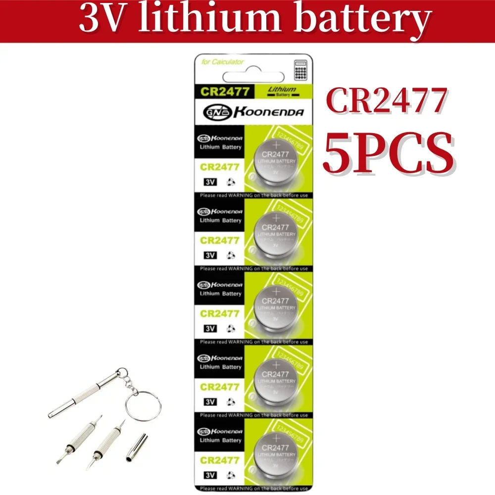 CR2477 3V Lithium Battery 1000mAh Long-Lasting for Car Key Fob Remote Watch Calculator Toys Scale Replace DL2477 ECR2477 KCR2477