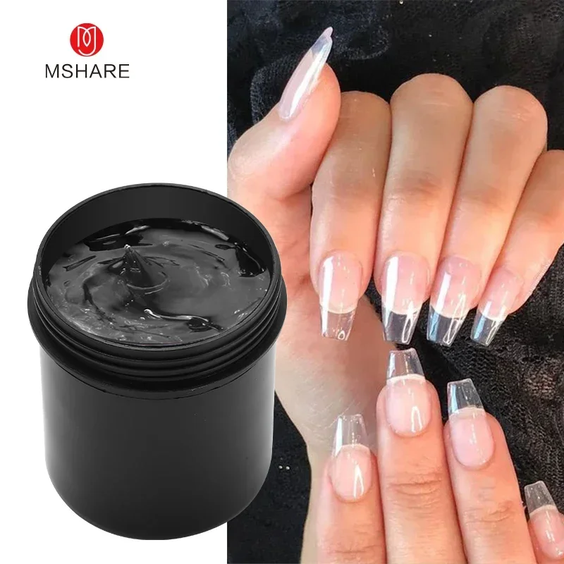 MSHARE 150ml Gel de gelatina constructor crema de Gel para extensión de uñas cubierta suave media sombra rosa blanco extensión rápida UV geles duros para uñas