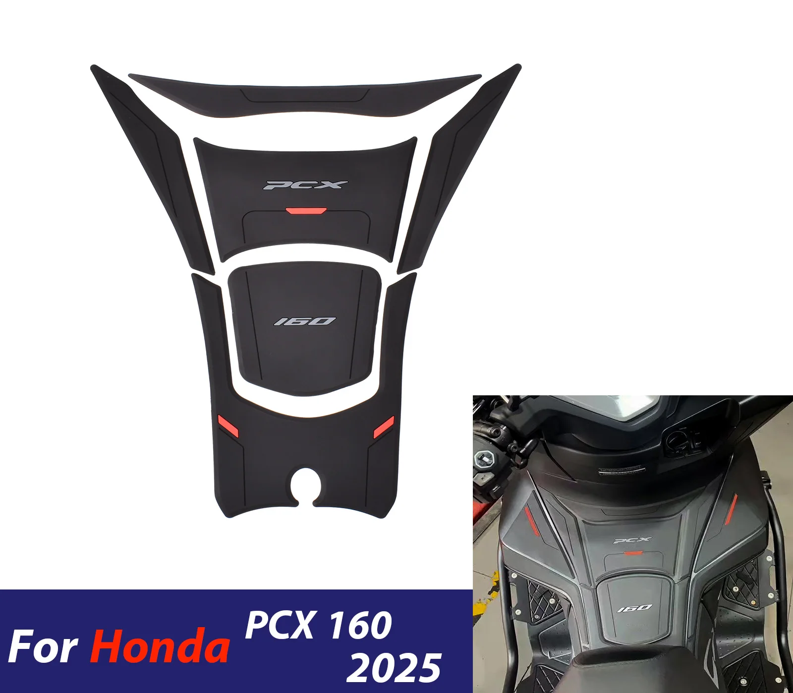 New Motorcycle Protective Stickers Kit Fuel Tank Knee Grips Anti-slip Sticker Rubber Protection Decal For Honda PCX 160 2025