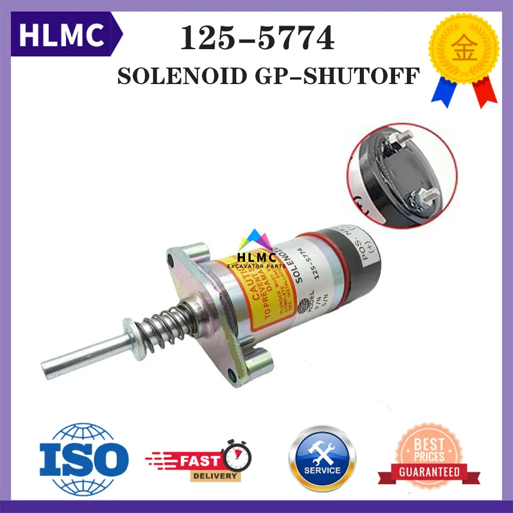 125-5774 1255774 Stop Solenoid DC24V Fuel Shutdown Solenoid Cut Off Solenoid for Engine Aftermarket Parts